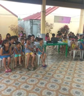 Children and families gathered for a JOLM Bible study